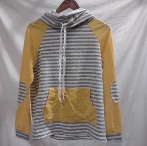 Striped Turtleneck Sweatshirt, size women's medium